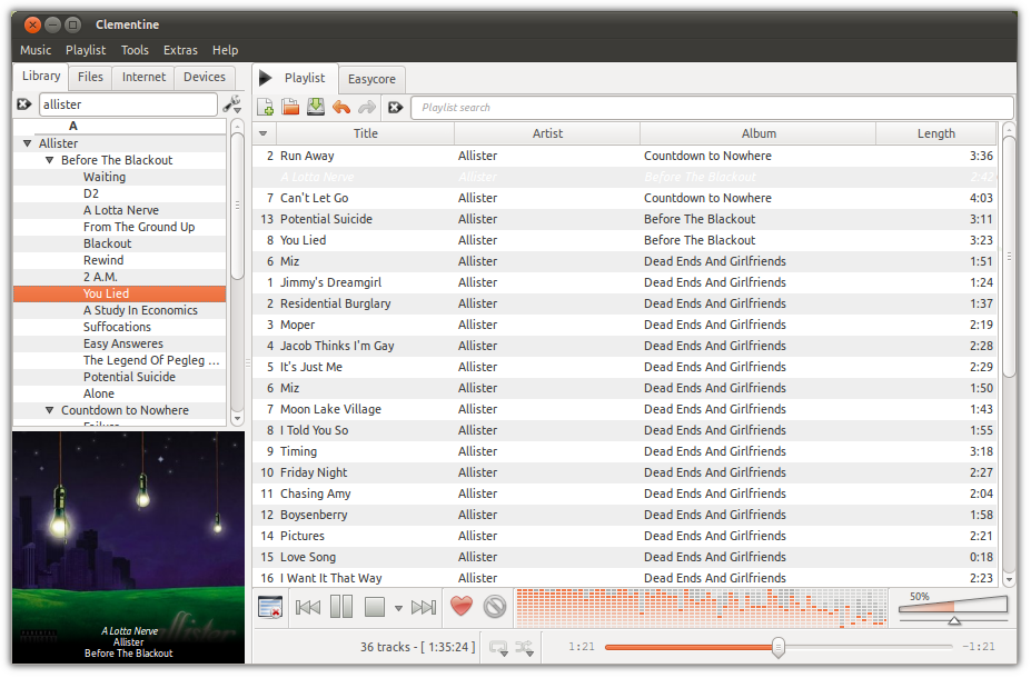 clementine music player themes