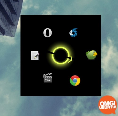 GNOME Pie on Unity 2D - not so slick