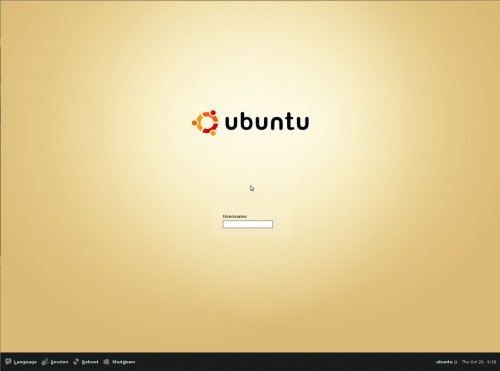 Ubuntu 4.10 login screen