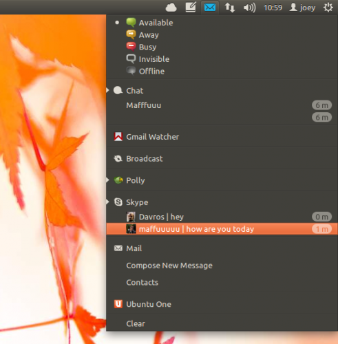 Skype Avatars in Ubuntu Messaging Menu