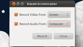Kazam start screen
