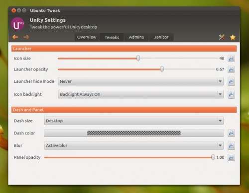 Ubuntu Tweak 0.6.1 in Ubuntu 12.04