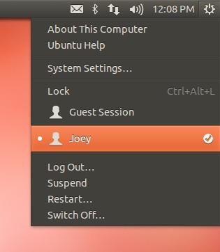 New Session Indicator in Ubuntu 12.10