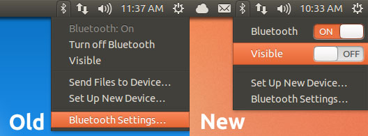 new bluetooth menu in ubuntu