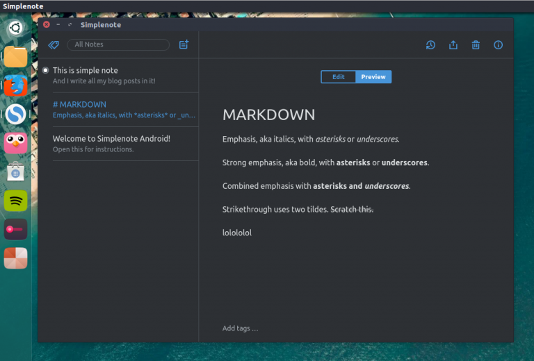 markdown simplenote