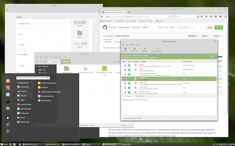 linux mint y theme in 18