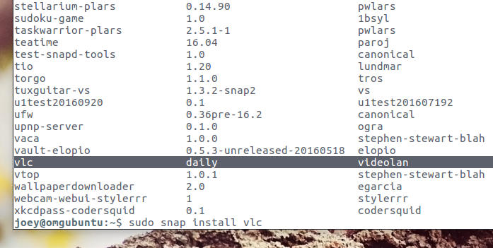 VLC Snap Install