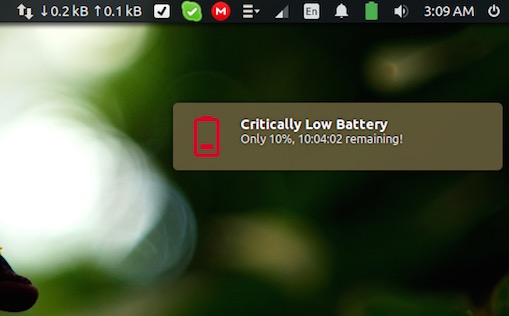 battery notification on ubuntu