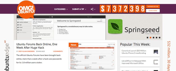 omgubuntu website