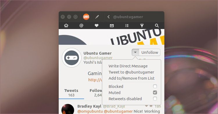 corebird 1.3 account options screenshot