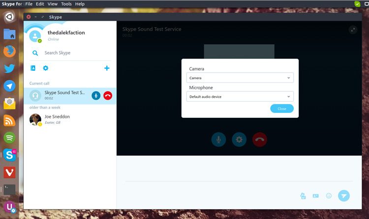 skype settings in linux alpha