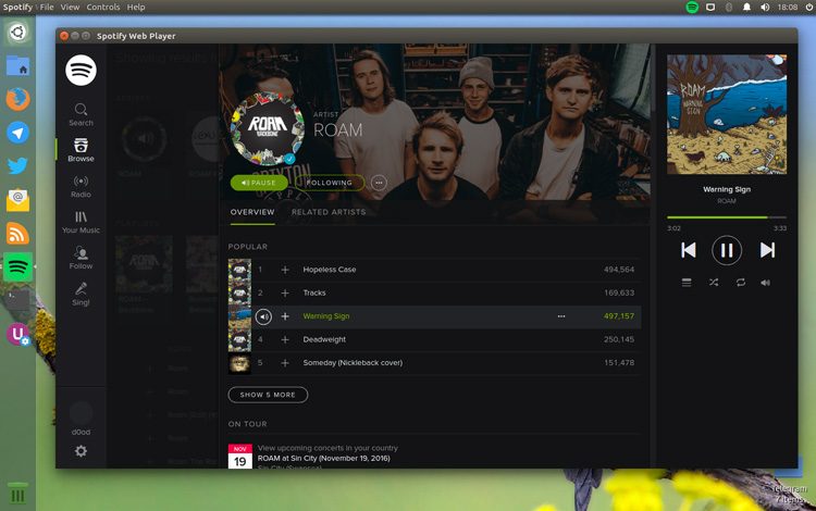 spotify music web player