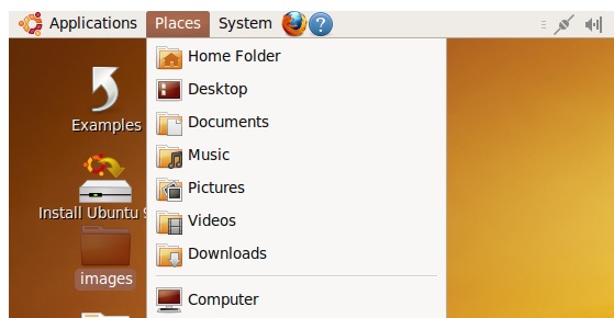 ubuntu karmic places menu