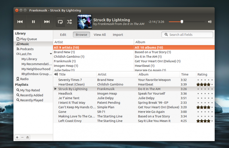 Rhythmbox in ubuntu 16.04 LTS