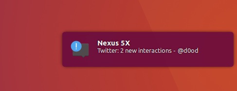 An android notification on Ubuntu