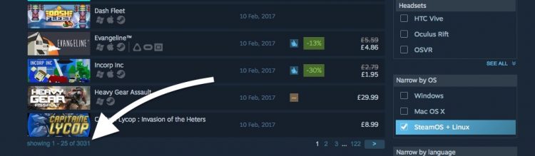 number steam linux games available