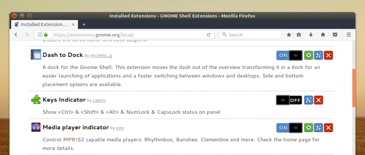 update gnome extensions