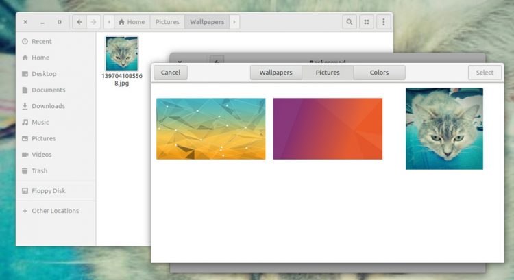 GNOME Shell Backgrounds picker