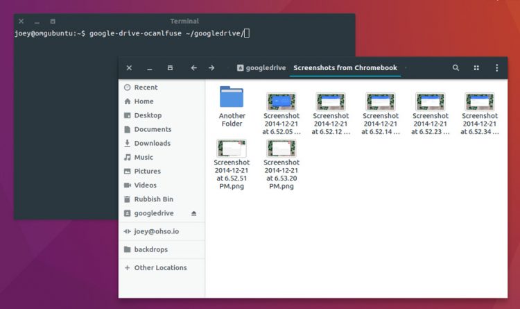 Google Drive Ocamlfuse on Ubuntu 16.04 nautilus