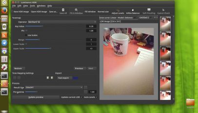a screenshot of luminance HDR on Ubuntu
