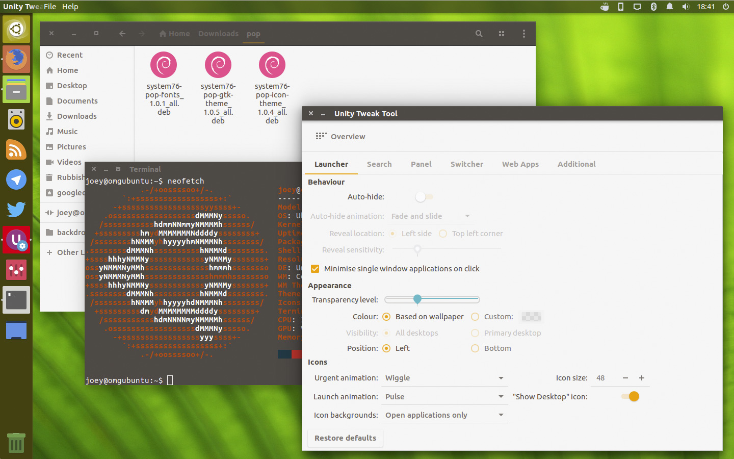 Ubuntu default Theme Window.