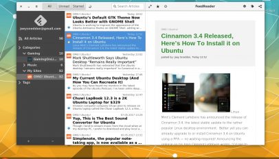 feedreader installed on ubuntu as a flatpack app