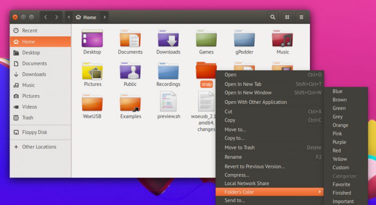folder colors on ubuntu