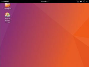 The Ubuntu 17.10 desktop