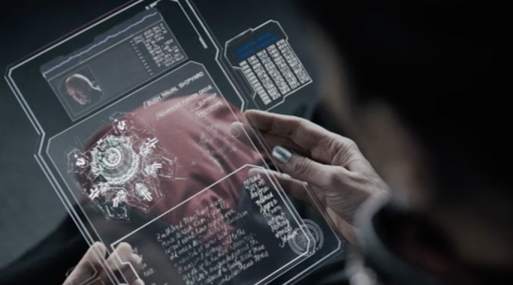 The Expanse hand terminal in episode 9 showing Linux code
