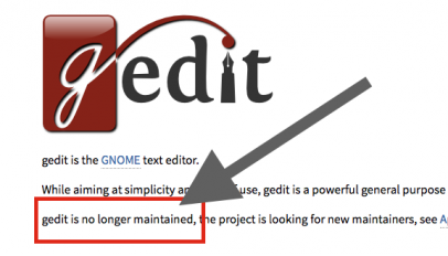 gedit is unmaintained