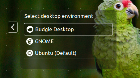 budgie desktop at login screen