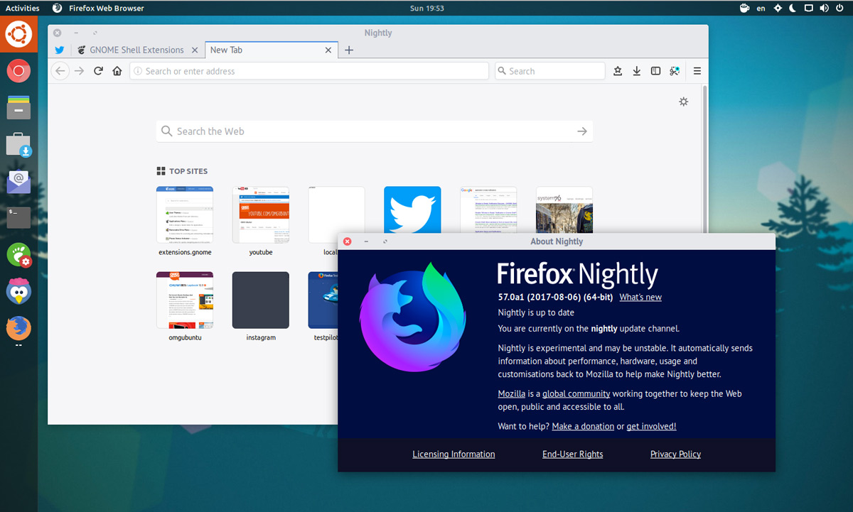 what is mozilla firefox start page