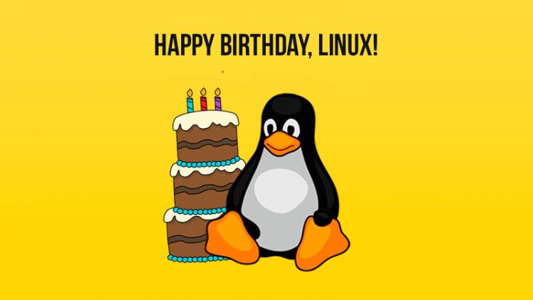 happy birthday linux graphic