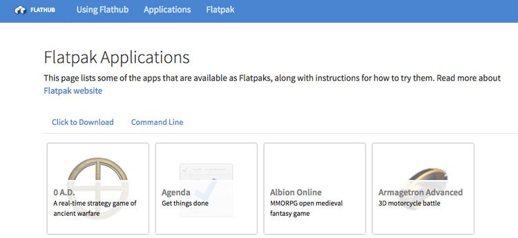 Flatpak apps on Flahub
