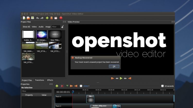 openshot video editor on ubuntu desktop