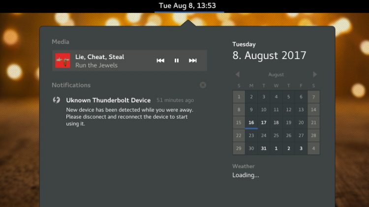 thunderbolt 3 device notification on Linux