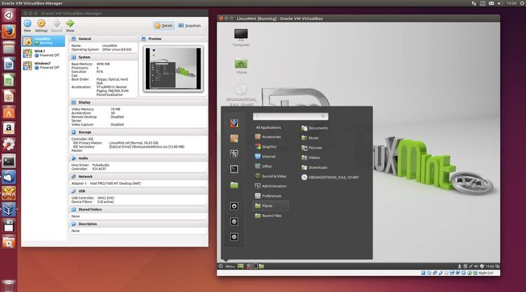 Running Linux Mint in VirtualBox