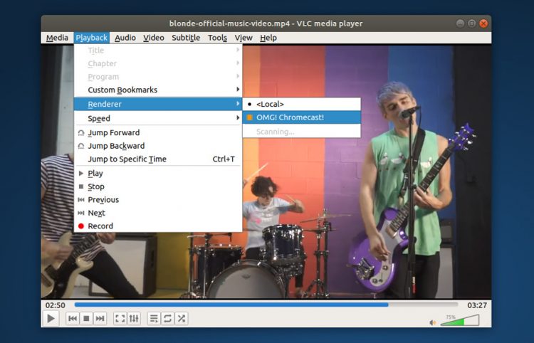vlc chromecast support in action on ubuntu