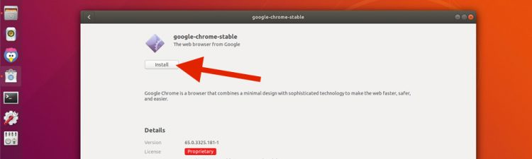 install Google Chrome using ubuntu software app