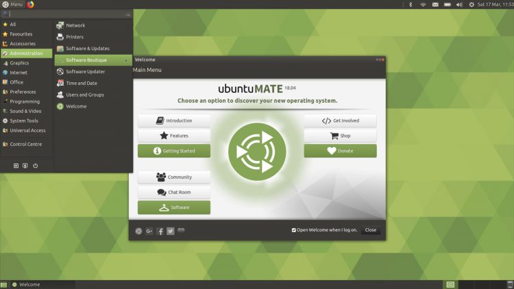 Ubuntu MATE 18.04 New Default Layout