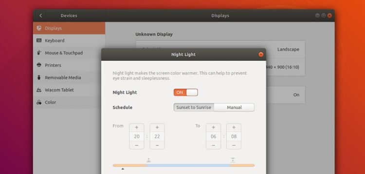 Ubuntu 18.04 things to do - enable night light