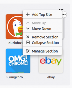 Firefox 60 New Tab Page options