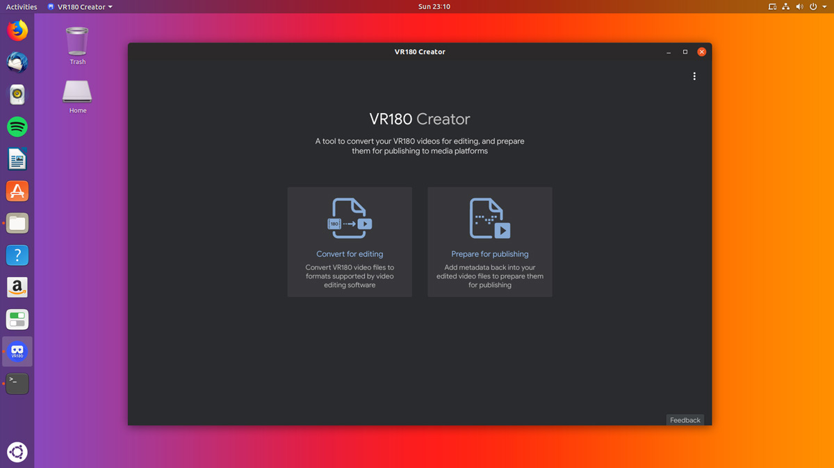 VR180 Creator tool options