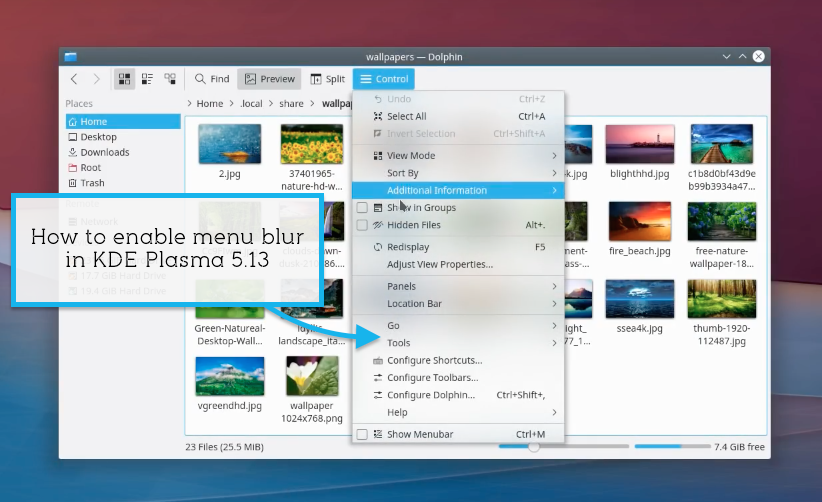 Enable menu blur in KDE plasma 5.13