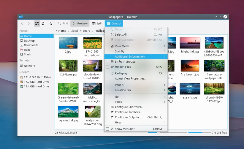 menu blur in KDE plasma