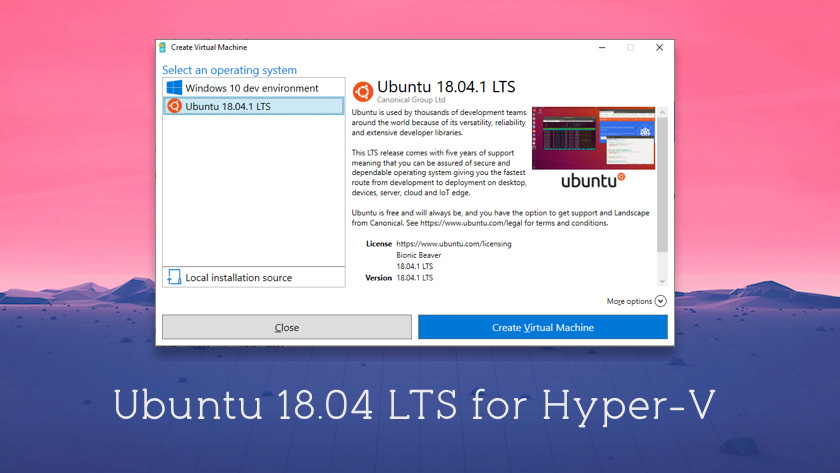 Hyper os system. Ubuntu desktop 18.04 Hyper-v. Select your os.