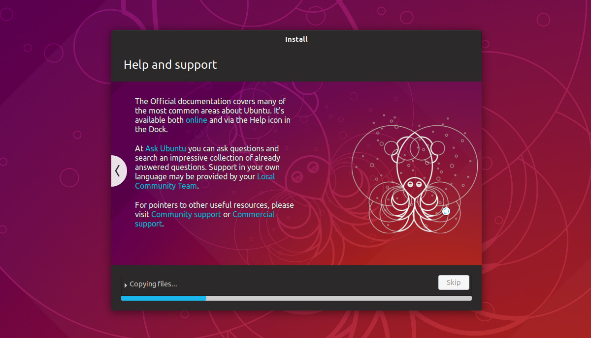 The Ubuntu 18.10 Installer slideshow