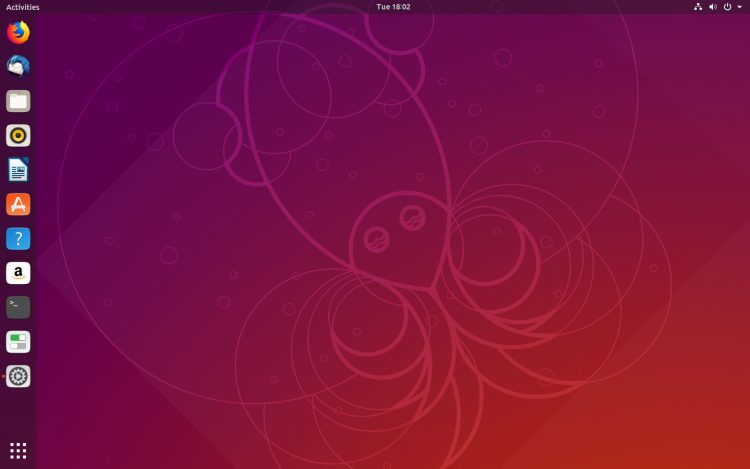 The Ubuntu 18.10 desktop