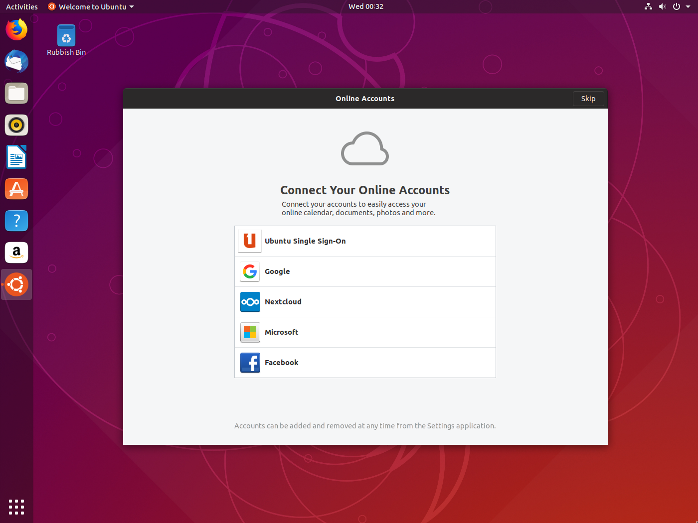 Ubuntu Welcome screenshot of the first page.