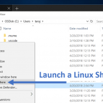 Linux Shell option in WSL file explorer